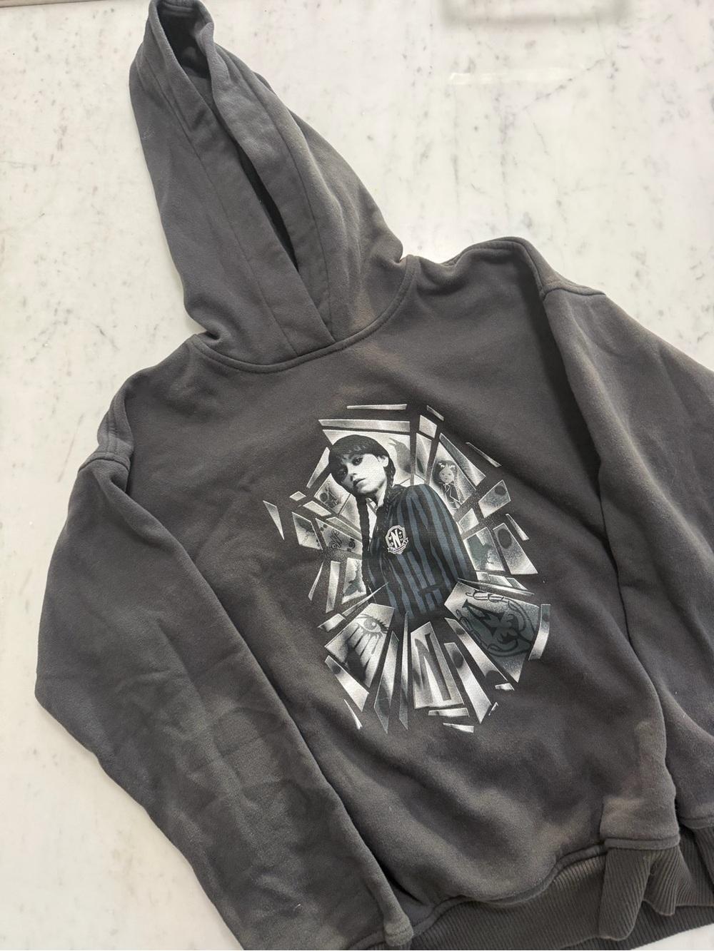 abercrombie kids Gray Graphic Hoodie of Wednesday